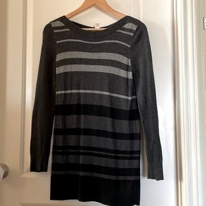 Loft gray striped sweater